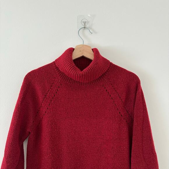 Gap Maternity Brushed Cozy Turtleneck Sweater in cinnabar Red S - Picture 3 of 8